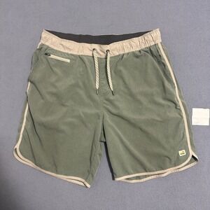 Vuori Green and Beige Athletic Shorts